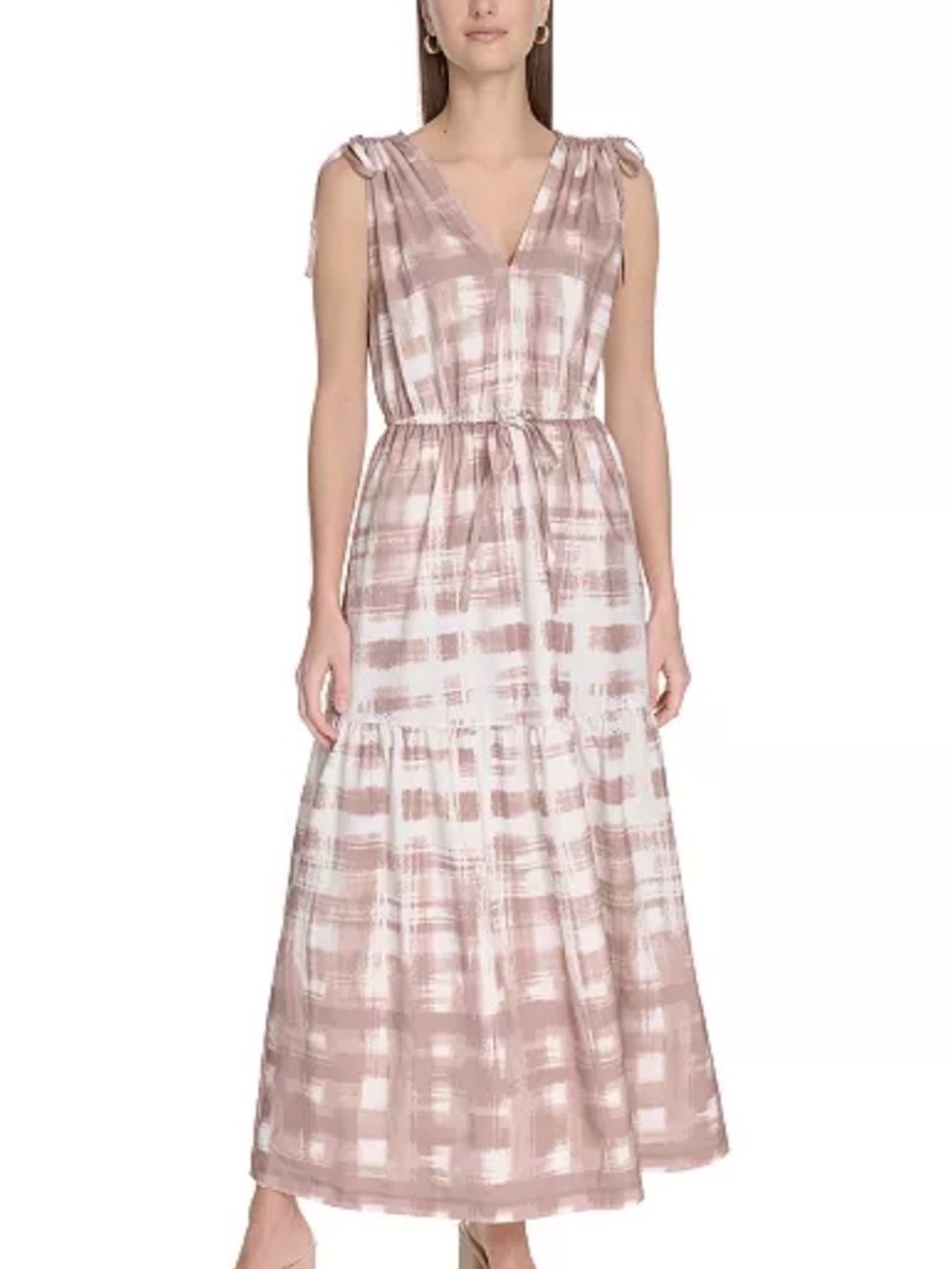 NWT Calvin Klein Plaid Maxi Dress Sz 14